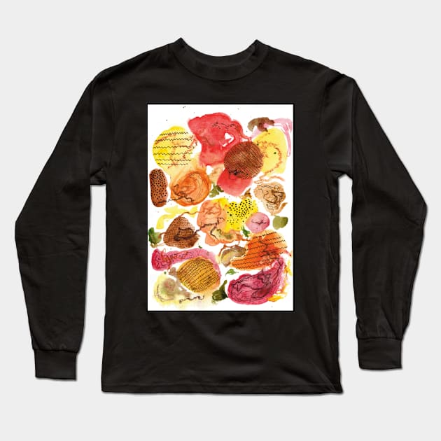 Autumnal Abstract Long Sleeve T-Shirt by Colzo Art